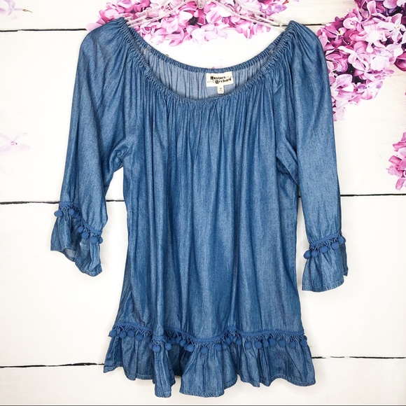 Anthropologie Tops - Hester & Orchard | Pom Pom Boho Tunic